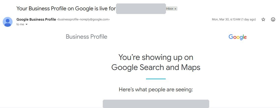 Google confirming a location is live on Search and Maps.